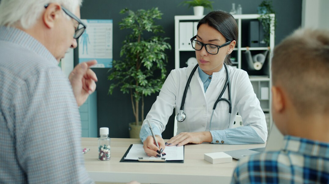 family discussing health insurance