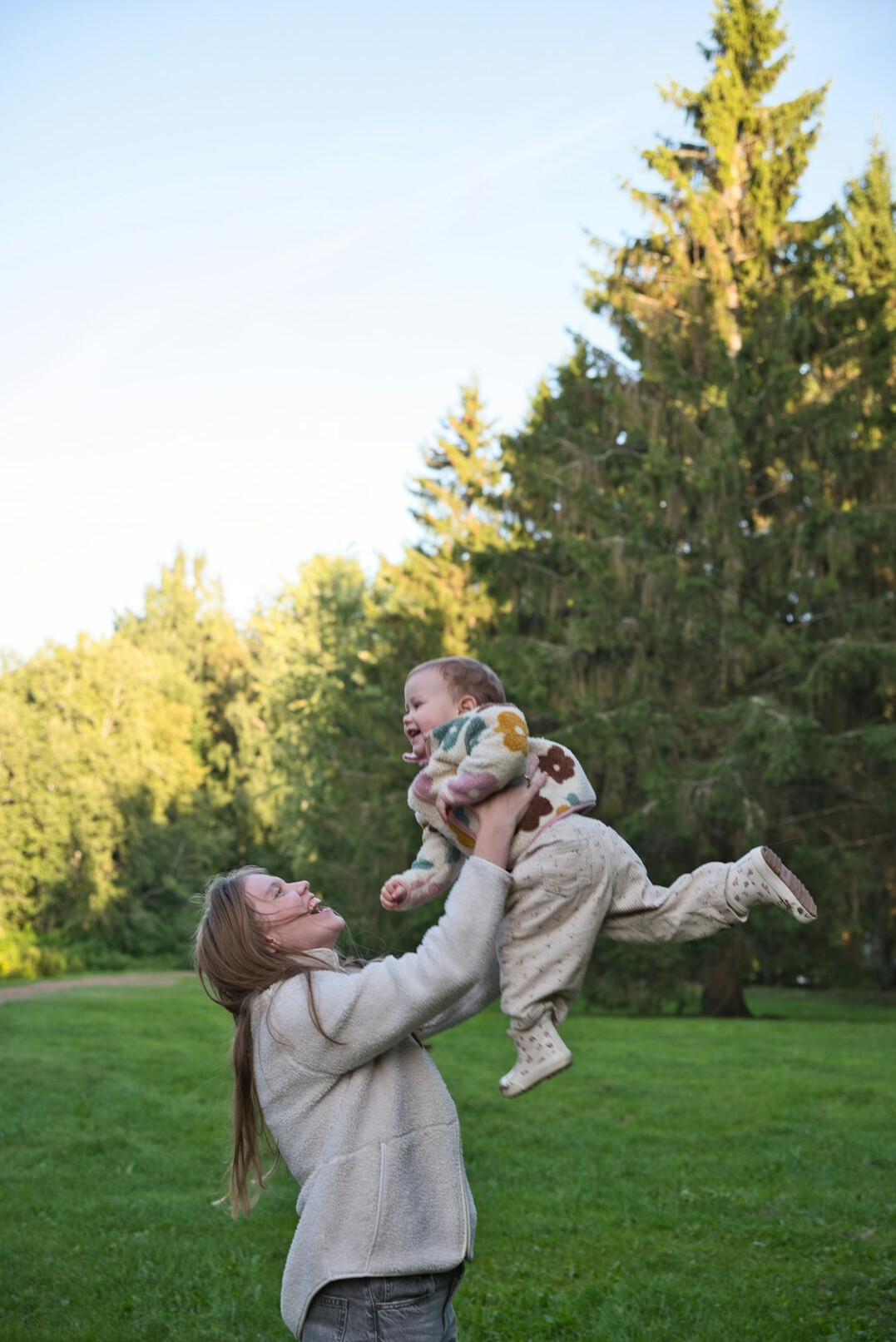 happy family outdoors