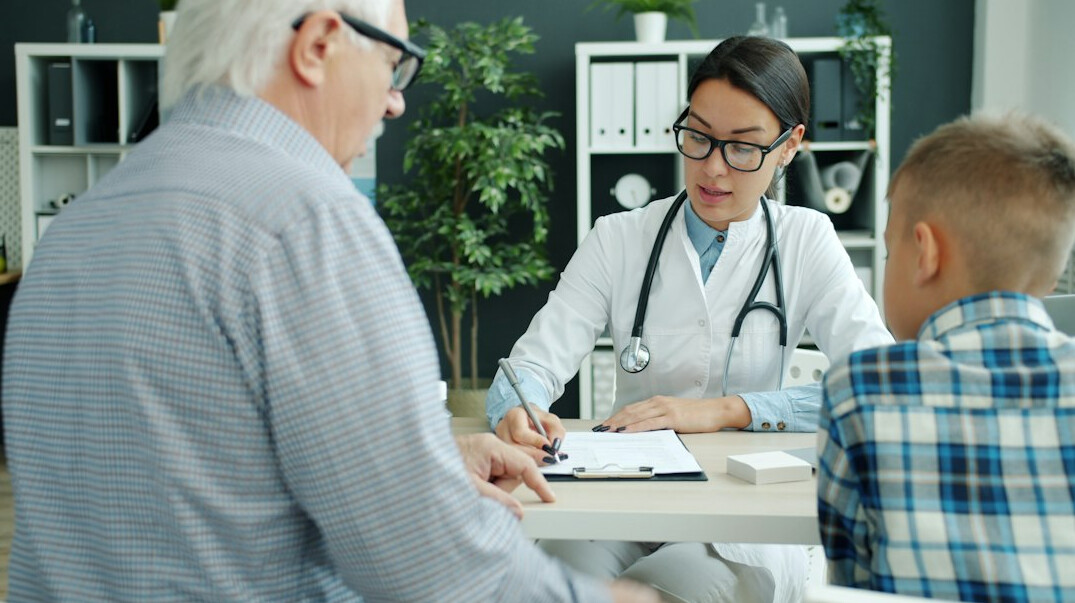 family discussing health insurance